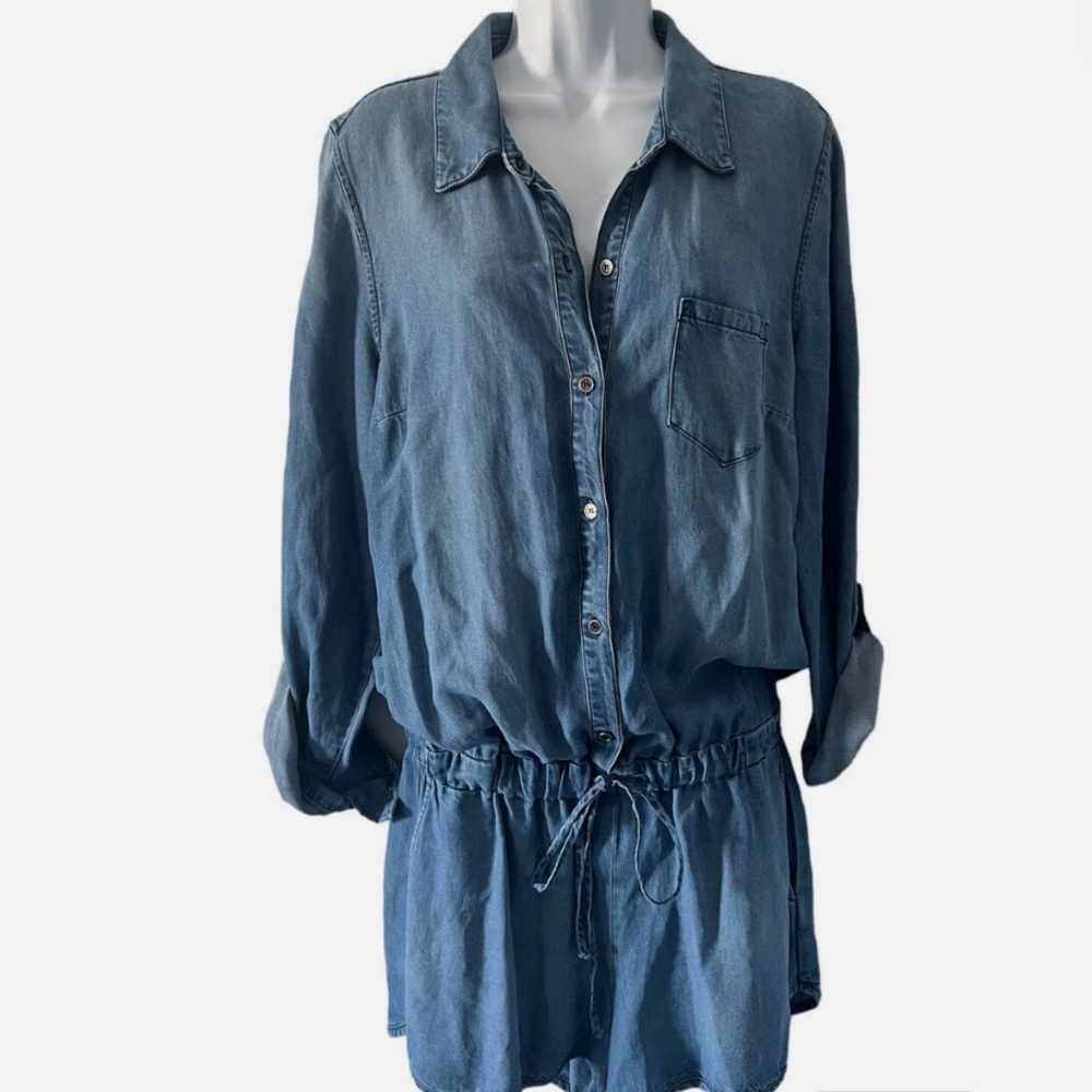 Splendid Super Soft Denim Button-Up Romper Sz:Med